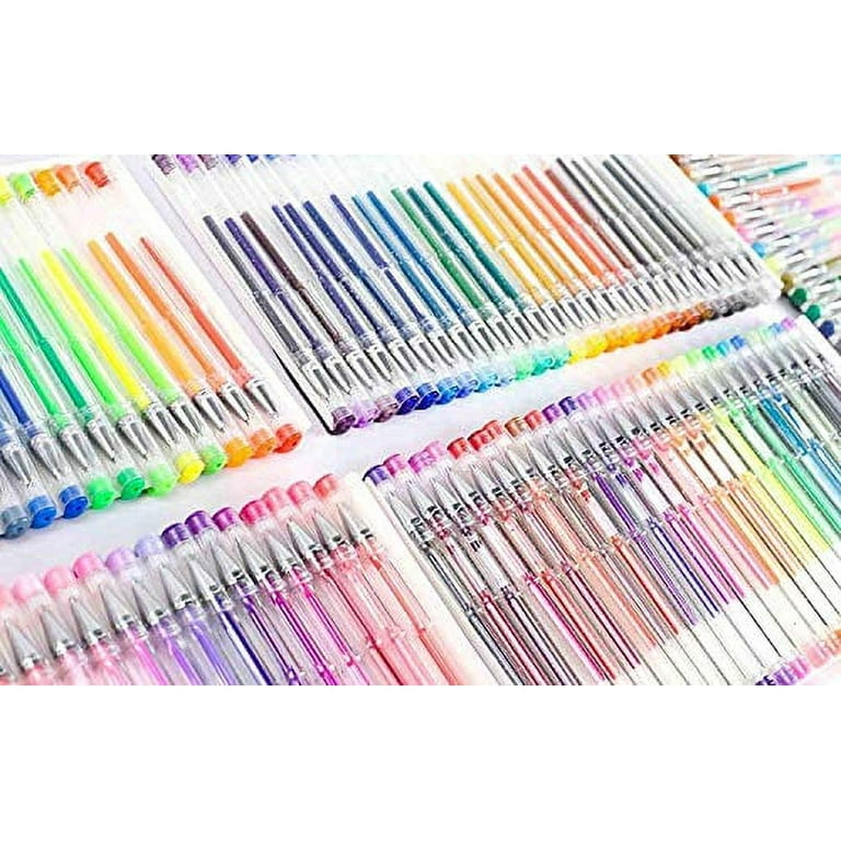 Nylea 100 Pack Glitter Gel Pens for Adult Coloring with Silk Travel Case
