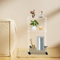 thumbnail image 5 of 3-Tier Acrylic Printer Stand Multifunctional Rolling Printer Cart Storage Shelf Free Standing 15.7*11.8*29.5 in, 5 of 23
