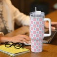 thumbnail image 6 of KLL Checkerboard With Snowflake Print 40oz Stainless Steel Insulated Car Cup Coffee Mug with Spillproof Lid - Keep Your Drink Hot or Cold on the Go, 6 of 8