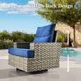 thumbnail image 3 of Ovios 9 Pieces Outdoor Patio Furniture with Gas Propane Fire Pit Table All-Weather Rattan Wicker Conversation Set with Swivel Rocking Chair & Ottoman for Backyard, 3 of 11