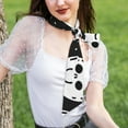 thumbnail image 4 of Gaeub Black White Spooky Ghosts Printed Silk Feeling Scarf ， Satin Head Scarf for Women,Silk Neck Scarf,Scarves,ashion Silky Satin Headscarf Wrap, Neck Scarves For Handbag Accessories, 4 of 6