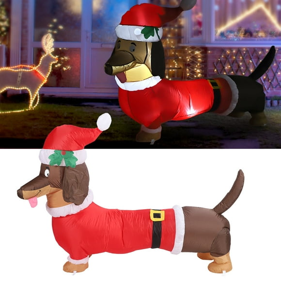Perro Weiner Inflable, Decoración Navideña De 1,5 M Con Luces Integradas, Para Decoración Navideña Interior Y Exterior, Modelo De Aire Dachshund