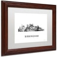 thumbnail image 2 of Trademark Fine Art 'Birmingham Alabama Skyline WB-BW' Canvas Art by Marlene Watson, White Matte, Wood Frame, 2 of 4