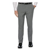 Perry Ellis Portfolio Mens Slim Fit Heathered Check Dress Pants