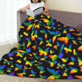 thumbnail image 2 of Pride Blanket Rainbow Progress Throw Blanket 50"x40" Rainbow Butterfly Throw for Couch Sofa Bed Travel, 2 of 6
