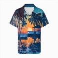 thumbnail image 4 of TOWMUS Women Casual Tops Tropic Floral Print Lapel Neck Button up T-Shirt Summer Beach Tops Cardigan Shirt, 4 of 5