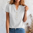thumbnail image 2 of vigerkar Womens Summer Tops Spring Short Sleeve V Neck True Classic T Shirt Casual Cute Fashion Beach Vacation Clothes 2026 (White, L), 2 of 5