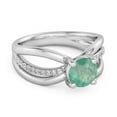thumbnail image 2 of Stackable 3 Band 925 Sterling Silver 0.25 Ctw Emerald Women Valentines Day Gifts Ring, 2 of 3