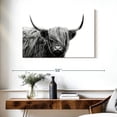 thumbnail image 3 of Elephant Stock Bw Highland Cow Wall Art - Horizontal Canvas Wall Art - Living Room Wall Decor - Animal Canvas - Black And White Decor - 39" x 26", 3 of 8