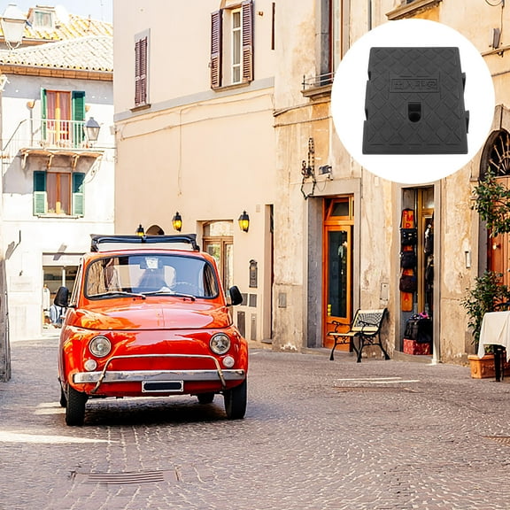 WASHWEPE 1Pcs Black Plastic Car Ramps For Stable Base And Emergency Situations