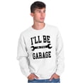 thumbnail image 4 of I'll Be In the Garage Wrench Joke Men's Big & Tall Crewneck Sweatshirt Brisco Brands 2X, 4 of 6