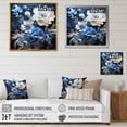 thumbnail image 4 of Designart "Collage Of Blue And White Seasonal Blooms II" Flowers Floater Framed Wall Art Living Room, 4 of 5
