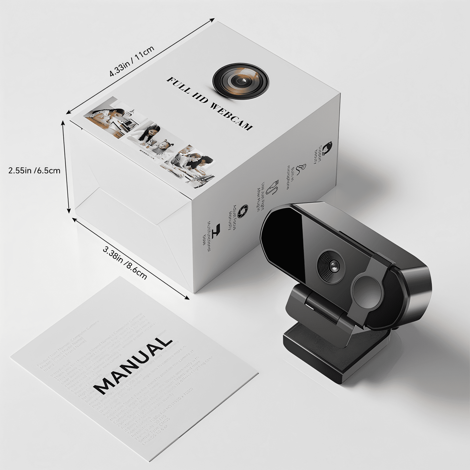 RONY 4K Webcam with Microphone, Plug & Play Computer Camera with Auto Focus and Noise - Cancelling