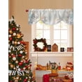 thumbnail image 4 of Christmas Snowflakes Tie Up Valances Curtain, Winter White Star Gray Background Adjustable Rod Pocket Short Window Treatment Tie Up Curtains Valances for Kitchen Living Room Bathroom 42x18 Inches, 4 of 9