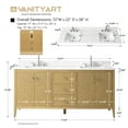 thumbnail image 6 of Vanity Art 72" Double Sink Bathroom Vanity Cabinet, Freestanding Storage Cabinet with Engineered Marble Top, Undermount Sinks, Drawer, and Shelve, 6 of 8