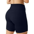 thumbnail image 2 of LEEy-World Workout Leggings Shorts for Women Elastic High Waisted Quick Dry Sports Casual Workout Running Shorts Mesh Back Navy,XXL, 2 of 5