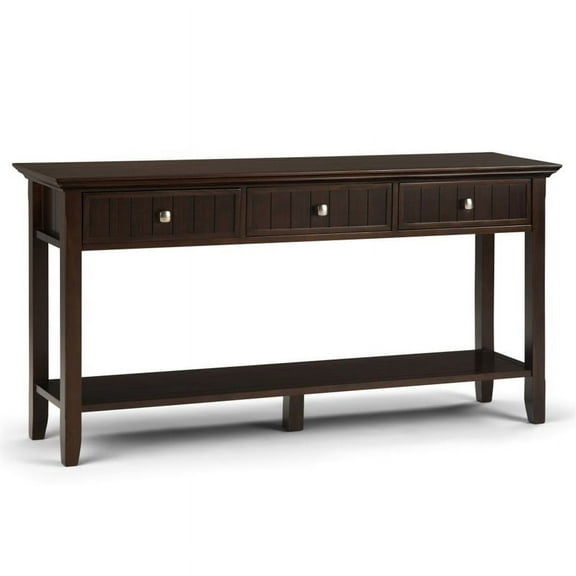Allora Wood 60" Transitional Console Sofa Table in Brunette Brown