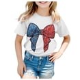 thumbnail image 1 of Chemises pour Filles T-Shirt à Manches Courtes Col Rond d'Été Coupe Décontractée Basique Hauts pour Filles Blanc 3 Ans-4 Ans, 1 of 4