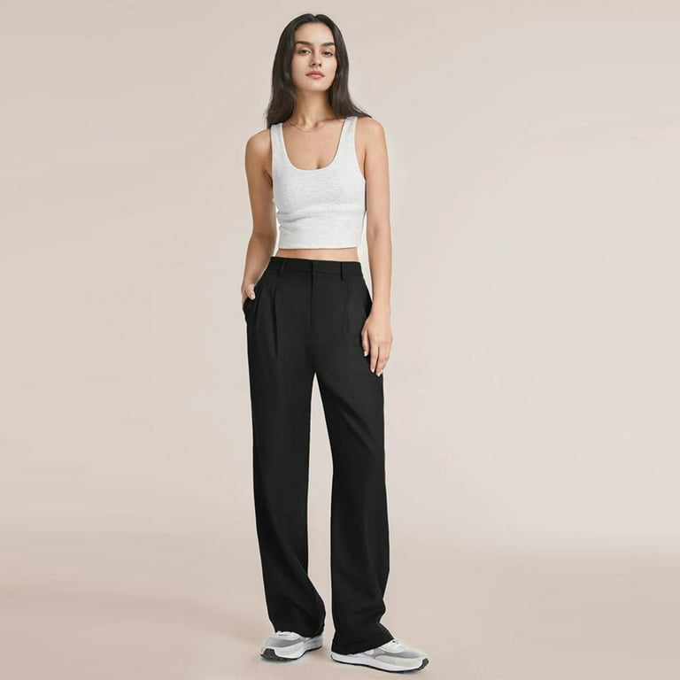 Zoeecloth Womens Wide Leg Pants Suit Pants High Waisted Business Casual Long Pants Summer Dress Pants Long Work Trousers with Pockets S-5xl