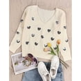 thumbnail image 4 of Women Sweaters Crewneck Cute Heart Valentine's Day Long Sleeve Knitted Sweaters Winter Pullover Sweaters Alsol Lamesa, 4 of 6