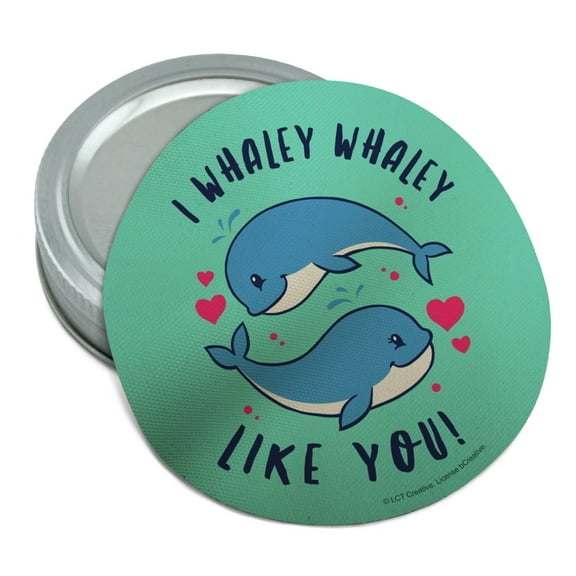 I Whaley Like You Really Whale Love Funny Humor Round Rubber Non-Slip Jar Gripper Lid Opener