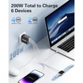thumbnail image 2 of Cargador de pared USB-C de 200 W y 6 puertos Lcssio, paquete de 2, 2 of 7
