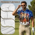 thumbnail image 5 of Binienty Patriotic Horse His and Hers Matching Outfits Versatile Short Sleeve Golf Skort and Short Sleeve Shirt Set for Women and Men Watercolor Workout Sports Golf Course Wear, 5 of 7