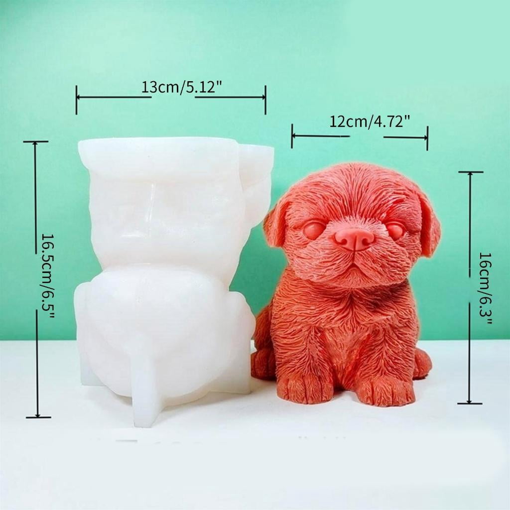 Osdhezcn Dog Mold for DIY Decoration Making Soap 3D Stereo Sitting Dog Candle Mold