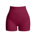thumbnail image 5 of Sokhug Women High Waist Seamless Athletic Shorts Stretchy Tummy Control Shaping Shorts Daily Layering Slim Solid Color High Waist Yoga Shorts, 5 of 5