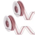 thumbnail image 1 of Uxcell Cinta de Organza de Satén de 1 pulgada x 25 yardas, 2 piezas de cinta de gasa transparente para envoltura de regalos, manualidades de bricolaje, envoltura de ramos de cumpleaños, rosa oscuro, 1 of 6