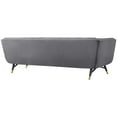 thumbnail image 3 of Modern Contemporary Urban Design Living Room Lounge Club Lobby Sofa, Velvet Fabric, Grey Gray, 3 of 4