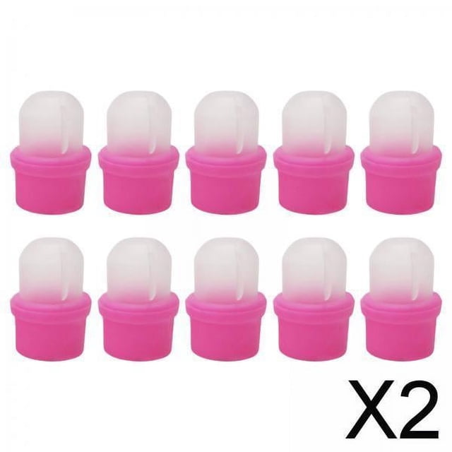 BELOVING 2x10x Plastic Nail Art Polish Remover Clips Soak Off Caps Gel Wrap Cleaner , Rose Red, 2 Pcs