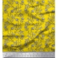 thumbnail image 1 of Soimoi Poly Georgette Fabric Leaves & Floral Block Print Fabric by Yard 52 Inch Wide, 1 of 3