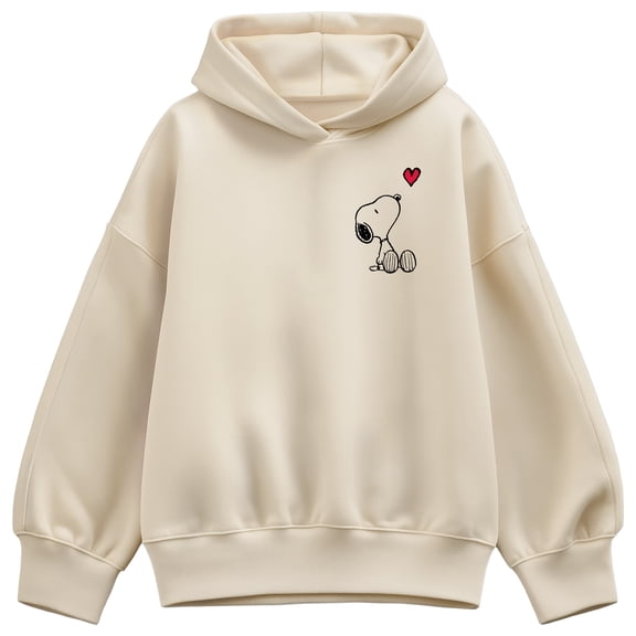 Peanuts - Mini Valentine Snoopy Heart - Women's Oversized Fleece Hoodie Sweatshirt