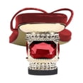 thumbnail image 4 of XYD Women Bling Thong Crystal Block Low Heel Sandals Flip Flops Round Open Toe Slip On Casual Dressy Shoes Size 11.5 Red, 4 of 4