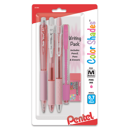 Pentel Color Shades Writing Pack - Pen and Pencil Set - Pastel Pink