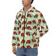 thumbnail image 3 of Uemuo Red Ladybugs And Leaf for Men's Fashion Full-zip Hoodies & Sweatshirts with Kangaroo Pocket, Zip-up Hooded Sweatshirt, Moisture Wicking & Breathable-X-Large, 3 of 5