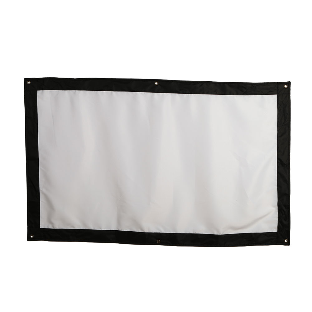 Projection Screen Projector Curtain Durable White + Black Glass Yarn 16