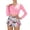 czb# Pink365, variant on Huowey Toddler Girls Two Piece Swimsuits Long Sleeve Solid Color V-Neck Front Cross Upf 50 Sun Rash Guard Crop Tops High Waist Floral Print Swim Shorts Beachwear Bathing Suit,Blue,6-7 Years