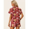 thumbnail image 4 of Conjunto de camisa y pantalones cortos Allegra K hawaianos 2023 verano rojo XL, 4 of 4