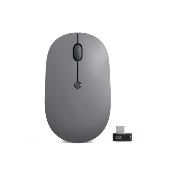 Lenovo Go - Mouse - Ergonomic - Right And Left-handed - Blue Optical - 5 Buttons - - 2.4 Ghz - Type-c Receiver - Storm Gray - For Thinkcentre M90, Thinkpd E14 Gen 3, V14 G2 Ijl, V15 G2 Ijl, Yoga Slim