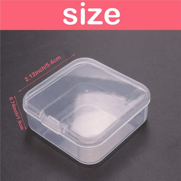 Small Clear Plastic Beads Storage Containers Box with Hinged Lid for  Accessories,Crafts,Learning Supplies,Screws,Drills 