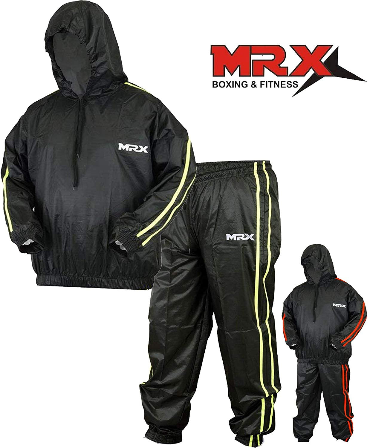 MRX Heavy Duty Sweat SAUNA SUIT With Hoodie Exercise Gym Suit Fitness ...