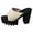 White, variant on Women's Chunky Heel Mules Sandals Open Toe Platform Sandals Lightweight Slip on Heeled Dressy Shoes Black Size 9.5