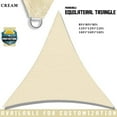 thumbnail image 2 of ASTRAEA Waterproof Sun Shade Sail 16' x 16', Triangle Canopy Sail UV Block Mesh Shade Cover Outdoor for Patio Backyard, Cream, 2 of 10