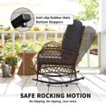 thumbnail image 3 of Outdoor Wicker Rattan Rocking Chair with Thick Black Cushions, Heavy-Duty Steel Frame Patio Rocker for Garden, Backyard, Porch and Conservatory, 29.5"W x 38.6"D x 35.8"H, 3 of 7