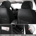 thumbnail image 4 of Fit for NISSAN SENTRA 2019 Seat Cover, PU Leather 5 Piece Full Set With Lumbar Support Non-slip, Black and Brown Car Seat Covers, Protect Car Seats, 4 of 7