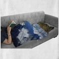 thumbnail image 6 of Cattle Soft Flannel Fleece Throw Blanket, Digital Image of a Cow Feeding on Dry Meadow with Blue Sky and Clouds Background, Cozy Plush for Indoor and Outdoor Use, 50" x 70", Multicolor, by Ambesonne, 6 of 6