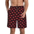 thumbnail image 1 of Goofa Sexy Red Lips Kiss Printed Mens Swim Trunks Summer Quick Dry Short Beach Swimwear Bathing Suits-Large, 1 of 6