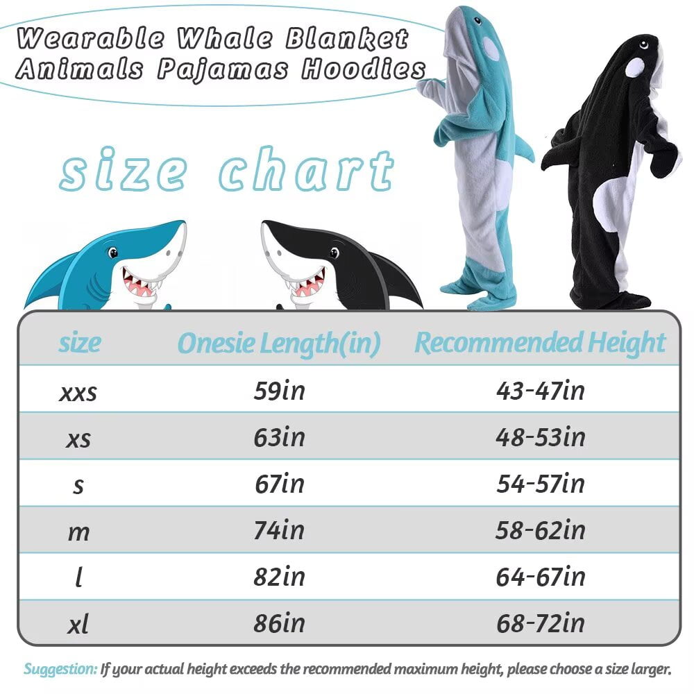 Whale Blanket Onesie For Adult Wearable Whale Blanket Hoodie Super Soft Comfortable Warm Whale Costume For Cosplay Blue Whale Shark Onesie